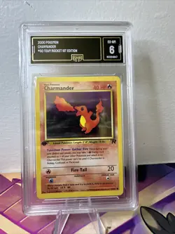 2000 Pokemon TCG Charmander 50/82 Team Rocket 1st Edition GMA 6 - Image 1