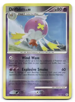 Drifblim LP 24/130 Diamond and Pearl Pokemon TCG Reverse Holo - Image 1