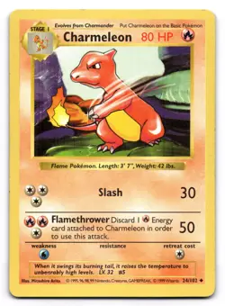 Charmeleon LP 24/102 Shadowless Base Set Pokemon TCG Regular - Image 1