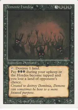 1994 Magic: The Gathering Revised Edition Demonic Hordes #104 LP - Image 1