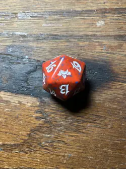 Eventide Spindown Life Counter D20 Dice MTG Magic: the Gathering RED Die - Image 1