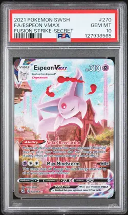 Espeon Vmax #270 2021 Pokemon Sword & Shield Fusion Strike PSA 10 250001 - Image 1