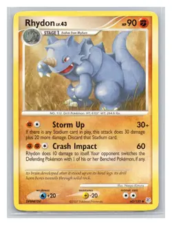 Pokemon TCG Rhydon 60/130 Diamond and Pearl Normal LP - Image 1