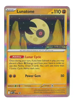 Lunatone Mega Evolution Stamped Promo Holo | Fighting | Pokemon TCG NM | MEP 004 - Image 1