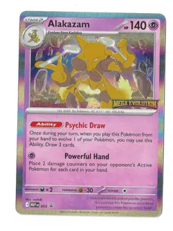 Alakazam Mega Evolution Stamped Promo Holo | Psychic | Pokemon TCG NM | MEP 003 - Image 1