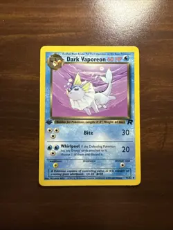 Dark Vaporeon 45/82 1st Edition Team Rocket Pokemon 2000 Vintage - Image 1