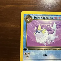 Dark Vaporeon 45/82 1st Edition Team Rocket Pokemon 2000 Vintage - Image 2