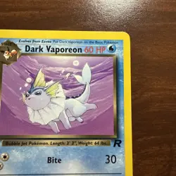 Dark Vaporeon 45/82 1st Edition Team Rocket Pokemon 2000 Vintage - Image 3