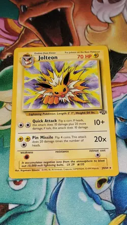 Pokemon TCG Jolteon 20/64 Rare Unlimited Jungle LP - Image 1
