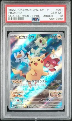 Pokemon Pikachu 1 Scarlet & Violet Japanese Promo Graded PSA 10 - Image 1