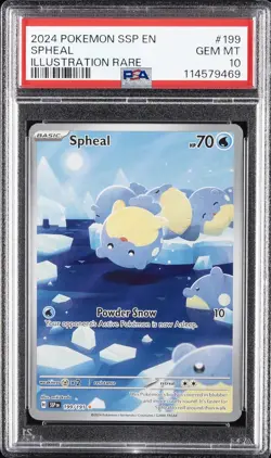 2024 POKEMON SSP EN-SURGING SPARKS ILLUSTRATION RARE #199 SPHEAL PSA 10 - Image 1