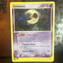 2003 Pokemon TCG - Lunatone EX Sandstorm Holo Rare 8/100 - LP - Image 1