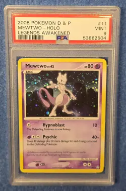 Mewtwo 11/146 - Legends Awakened - Holo - Graded PSA 9 - Pokemon Diamond & Pearl - Image 1