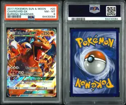 2017 POKEMON SUN & MOON BURNING SHADOWS #20 CHARIZARD GX PSA 8 - Image 3