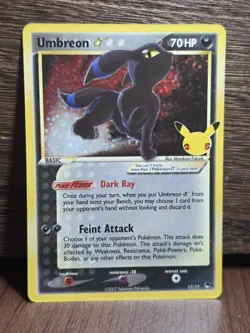 Umbreon Celebrations 17/17 Gold Star Pokemon TCG 25th Anniversary MINT - Image 1