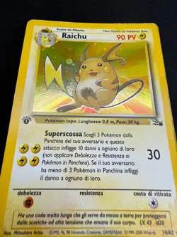 Pokemon Raichu 14/62 Fossil Rara Holo Prima Edizione Wizards ITA Carte Vintage - Image 4