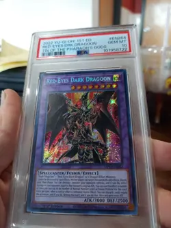 Red Eyes Dark Dragoon EN264 Psa 10 Gem Mint Tin Of Pharaoh's Gods 1st Ed Dragon - Image 2