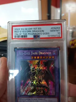 Red Eyes Dark Dragoon EN264 Psa 10 Gem Mint Tin Of Pharaoh's Gods 1st Ed Dragon - Image 3