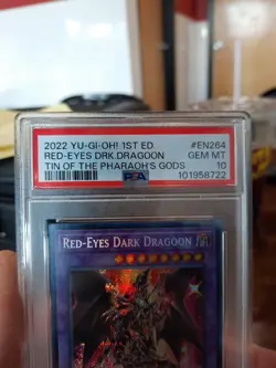 Red Eyes Dark Dragoon EN264 Psa 10 Gem Mint Tin Of Pharaoh's Gods 1st Ed Dragon - Image 4