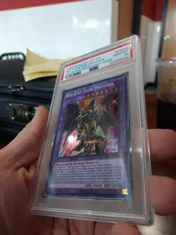 Red Eyes Dark Dragoon EN264 Psa 10 Gem Mint Tin Of Pharaoh's Gods 1st Ed Dragon - Image 5