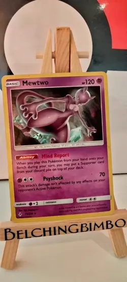 Pokemon TCG Unbroken Bonds Mewtwo Holo Rare Cosmos Promo Card 75/214 - Image 1