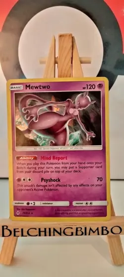 Pokemon TCG Unbroken Bonds Mewtwo Holo Rare Cosmos Promo Card 75/214 - Image 3