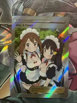 Pokemon May & Dawn Anime Waifu Custom DIY Trainer Art Sexy Pokemon card - Image 1