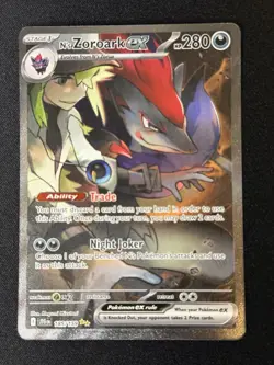 N'S ZOROARK EX 185/159 Secret Rare Pokemon Journey Together Card 2025 NM - Image 1