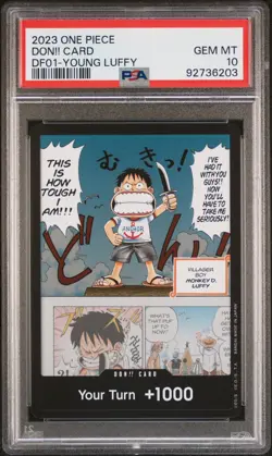 PSA 10 2023 DON!! Card DF01 Young Luffy Devil Fruits Col Vol. 1 One Piece POP 70 - Image 1
