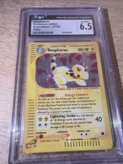 Ampharos Holo 2/165 Expedition Base Set CGC 6.5 Ex/NM Pokemon Card - Image 1