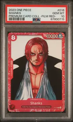 2023 One Piece Shanks Premium Card Coll Film Red P-016 PSA 10 English - Image 1