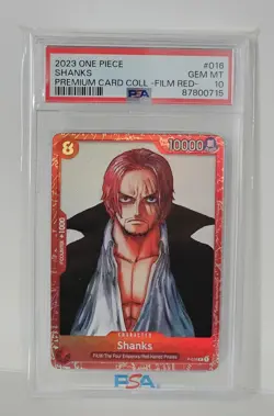 2023 One Piece Shanks Premium Card Coll Film Red P-016 PSA 10 English - Image 3