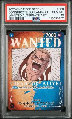 PSA 10 Donquixote Doflamingo SR SP ST03-009 Wanted 2023 ONE PIECE Card Japanese - Image 1