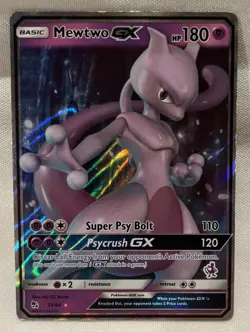 Pokemon Mewtwo GX Holo Ultra Rare TCG Card Hidden Fates 31/68 Full Art - Image 1