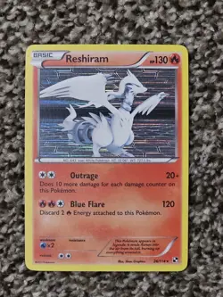 Pokemon TCG Reshiram 26/114 Holo Rare Black White LP Pokemon Card - Image 1