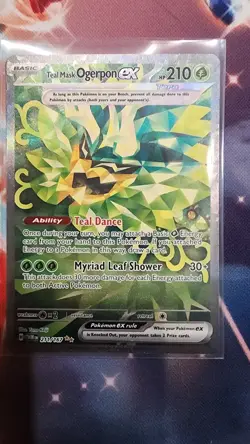 Pokemon TCG Teal Mask Ogerpon EX 211/167 Twilight Masquerade Holo Card - Image 1