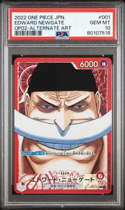 PSA 10 Edward Newgate Leader Alternate Art OP02-001 2022 ONE PIECE Card Japanese - Image 1