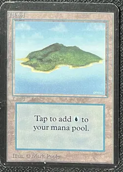 MTG Alpha Island - Blue Sky - Basic Land - MP - Image 1