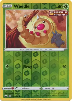 Weedle 001/198 Reverse Holo Pokemon Sword & Shield Chilling Reign NM - Image 1