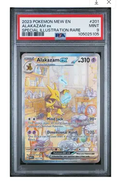 🔥Pokemon TCG - Alakazam ex - 201/165 - Illustration Rare - S & V: 151 - PSA 9🔥 - Image 1