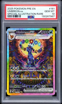 2025 POKEMON PRE EN-PRISMATIC EVOLUTIONS #161 UMBREON EX PSA 10 - Image 1