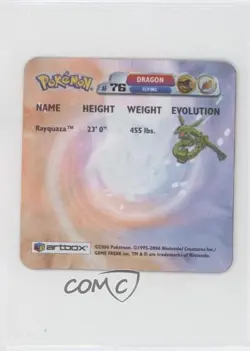 Rayquaza Artbox Pokemon Action Flipz #AF 76 2006 - Image 2