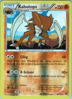 Kabutops 39/124 Rare - Pokemon TCG XY: Fates Collide - Reverse Holo (NM) - Image 1