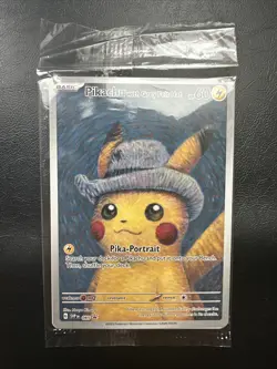 PIKACHU WITH GREY FELT HAT Pokemon Van Gogh Promo SVPEN-085 NEW SEALED AUTHENTIC - Image 1
