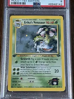 Pokemon Gym Challenge 1st Edition Erika's Venusaur Holo 4/132 PSA 8 - Image 2