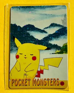 PIKACHU MOUNTAINS Rare Pokemon Pocket Monsters Japanese Vending Prism Sticker LP - Image 1