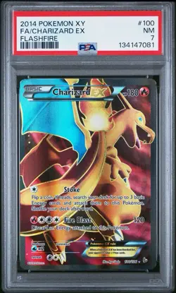 2014 Pokemon XY Flashfire Full Art Charizard EX 100/106 #100 PSA 7 - Image 1