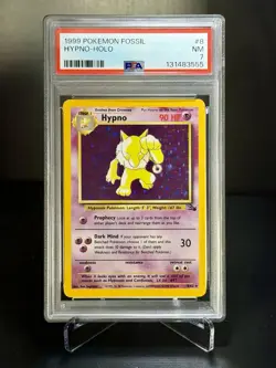 1999 Pokemon Fossil #8 Hypno Holo PSA 7 - Image 1