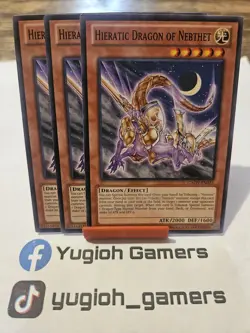 Yu-Gi-Oh Hieratic Dragon Of Nebthet X3 GAOV Unlimited Common Light Played - Image 1