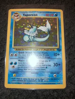 Vaporeon Jungle Holo Rare 12/64 Pokemon Card LP Condition - Image 1
